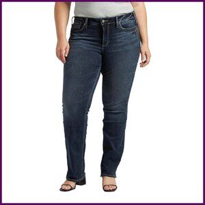Plus Size Mid Rise Slim Bootcut Jeans, Stretch Denim, Figure Flattering Fit